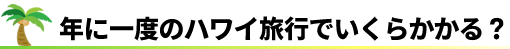 年に一度のハワイ旅行でいくらかかる？